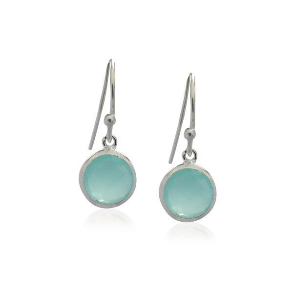 Chalcedony aqua Hanging earring model E5-070